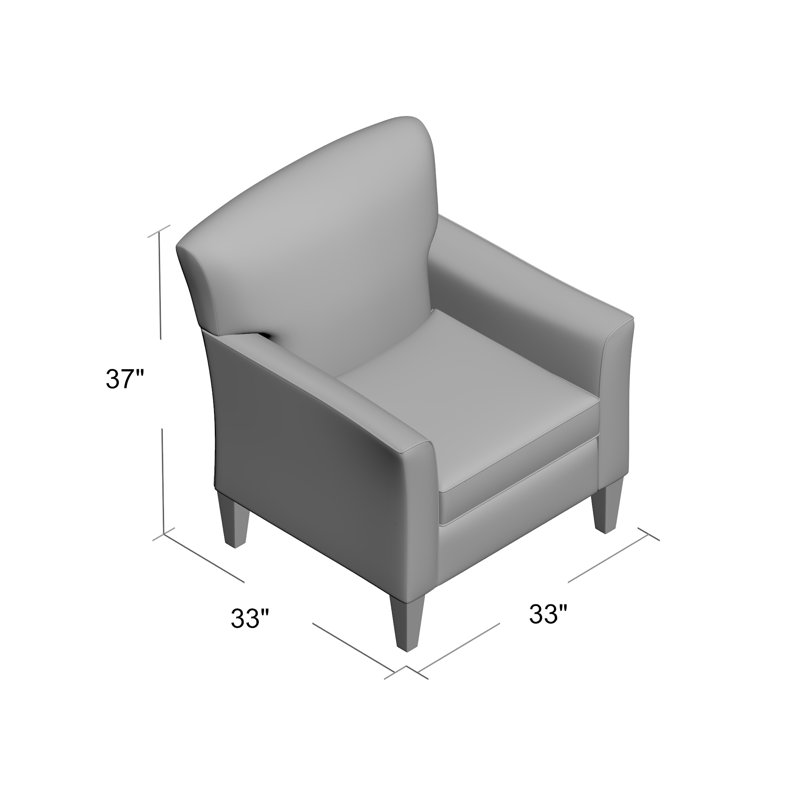 Fauteuil de 33 po de large Shirleyann, Tissu performance gris marbré, Espresso