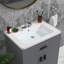 Plateau de meuble-lavabo rectangulaire en céramique blanc avec lavabo simple l 28 po x P 20 po