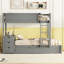 Lit simple superposé simple avec prises de courant, bureau et rangement dans un gigogne gigogne gris Twintwin Ports - Améliorez la fonction de connectivité de votre chambre à coucher