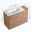 Meuble-lavabo autoportant de 48 pouces avec lavabo en céramique blanche et 1 petite armoire de rangement-1309287482