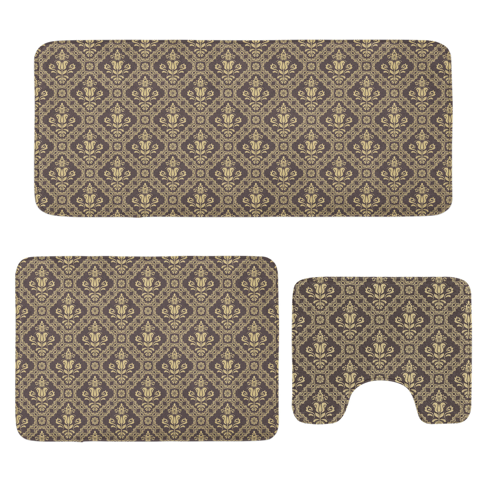 Astoria Grand Vintage Bathroom Rug Set 3 Pieces U-Shape & Rectangle ...