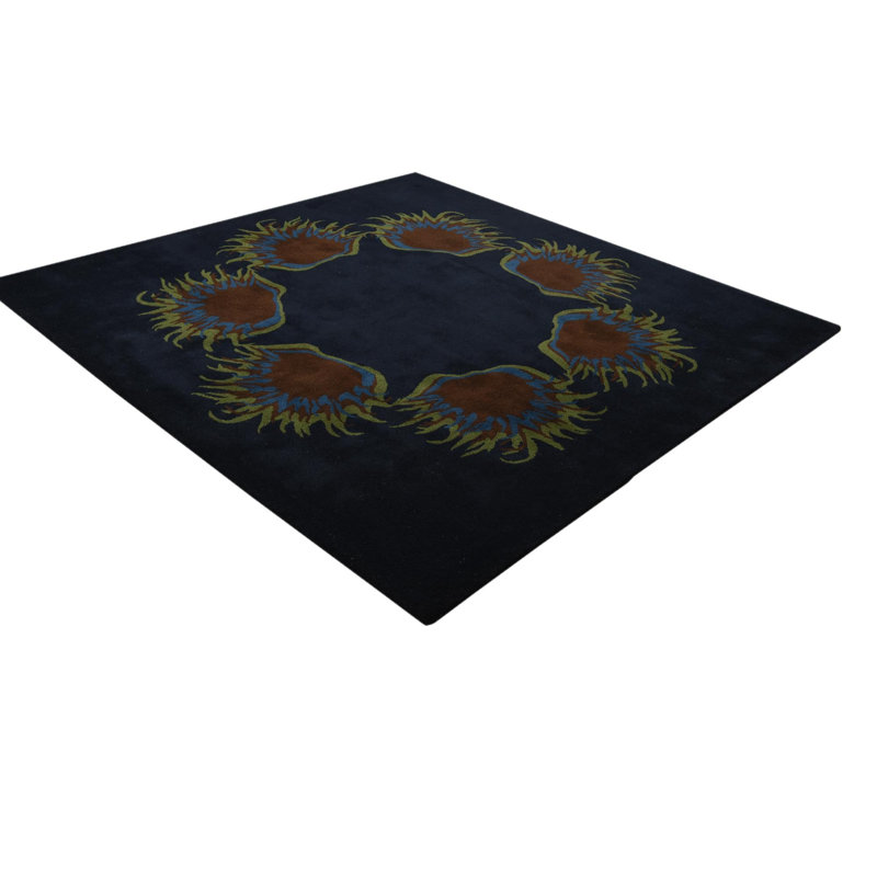 Tapis carré bleu marine Myrick