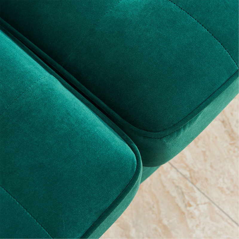 71" Velvet Square Arm Sofa,sofa,couch, Emerald Velvet