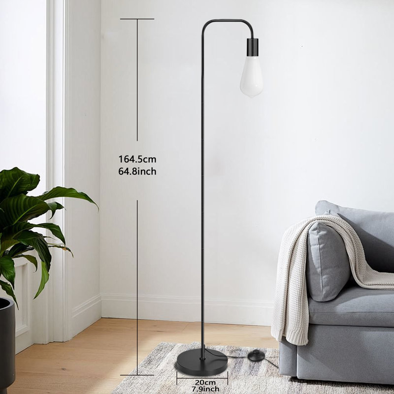 Lampe sur pied 64,8 po, Noir