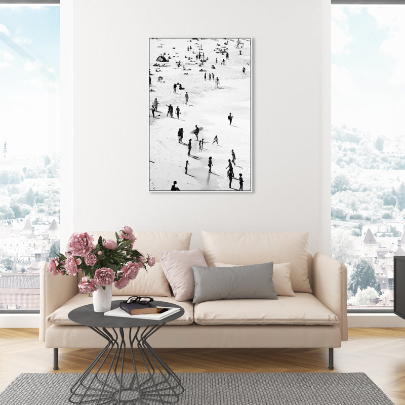 Nautical and Coastal Best Coast, Coastal Black Graphic Art Canvas, 46" H x 31" W, White Floater Framed
