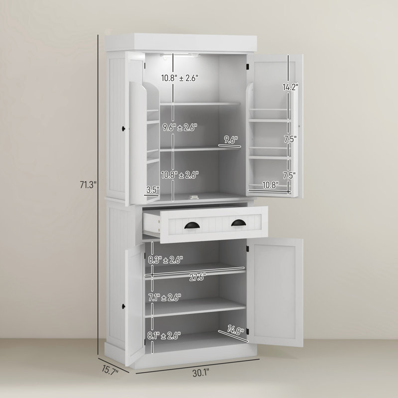 Garde-manger de style nordique avec lumières DEL, Blanc