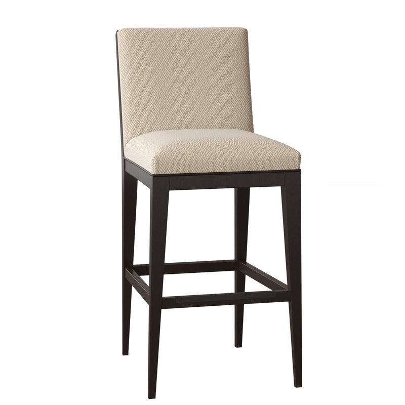 Logan Bar & Counter Stool, American Walnut, Filigree Ivory, Bar Stool (30" Seat Height)