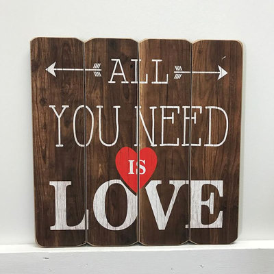 Décoration murale enseigne en bois love