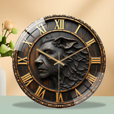 Horloge murale rétro avec chiffres romains, art décoratif 12 po