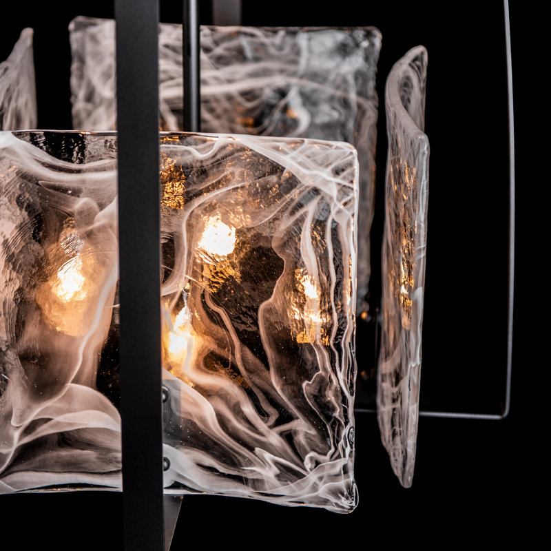 Arc 4 - Light Lantern Rectangle Chandelier, Black