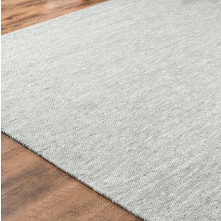 David Solid Colour Wool Area Rug, Rectangular 140 x 200cm