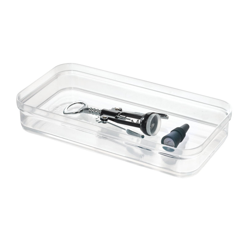 Idesign Crisp BPA-Free Plastic Stackable Drawer Organizer Bin, 6" X 12" X 2", Clear