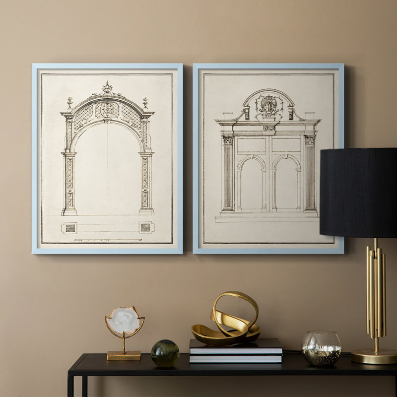 Impression encadrée Arch-Premium - prête à être accrochée - aucun clou requis - aucun clou requis, Bleu, H 11 po x l 18 po