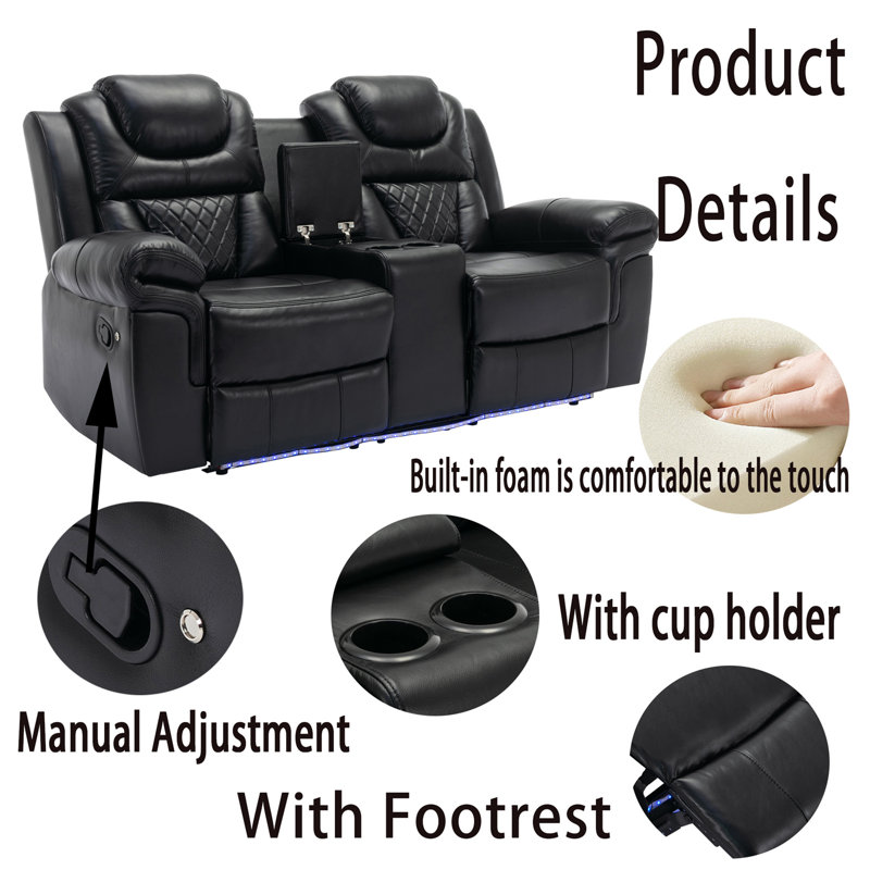 Fauteuil inclinable manuel de cinéma maison, Noir, noir, noir, noir