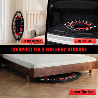 40-Inch Folding Mini Trampoline with Handlebar – 716 lbs Weight Capacity, Tool-Free Assembly– Indoor & Outdoor