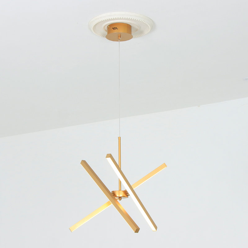 Zhangjing3 Modern Chandelier Sputnik LED Kitchen Island Remote Dimmable, 22"H x 22"W x 22"D, Gold