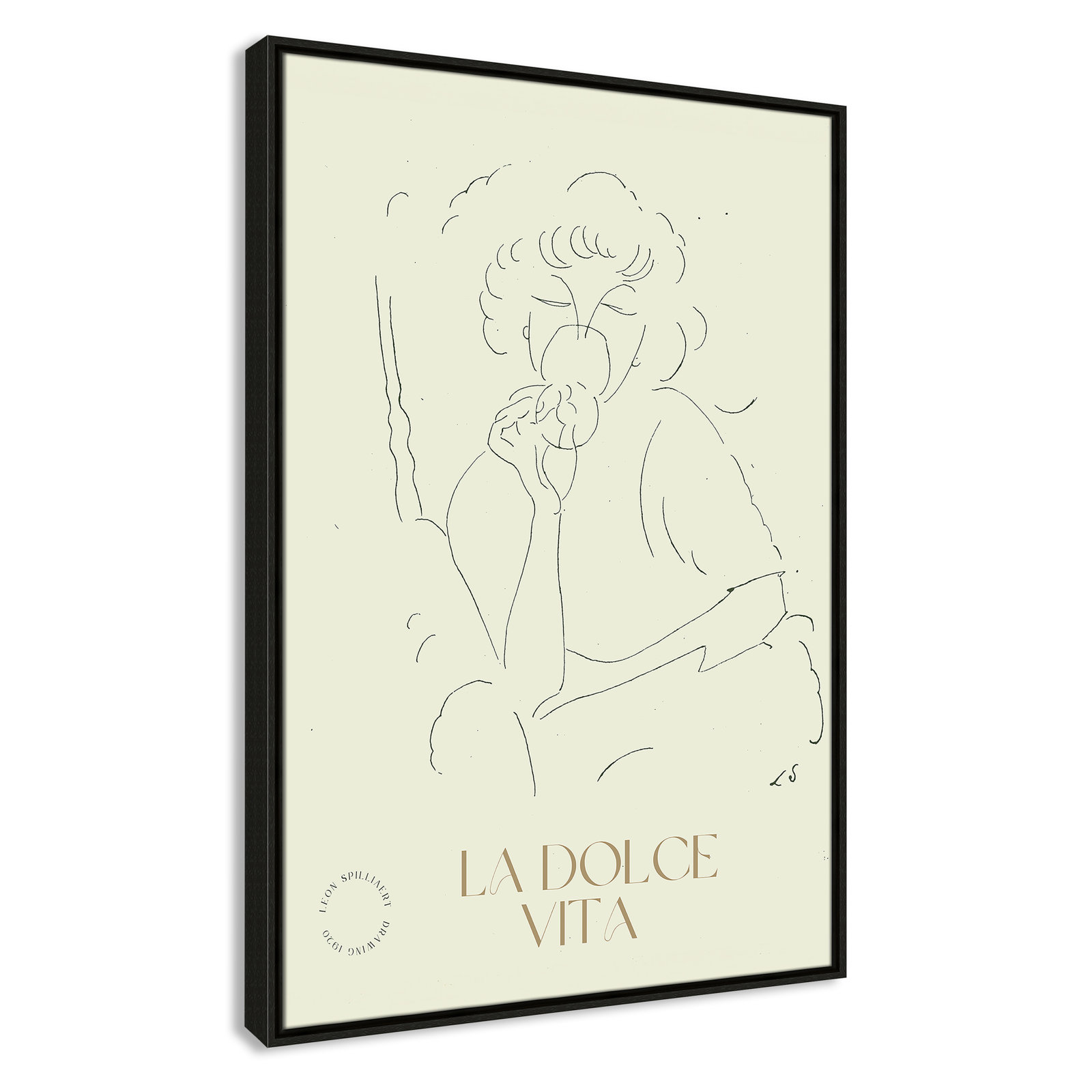 Dottie "La Dolce Vita" Print, 37.5" H x 25.5" W, Espresso