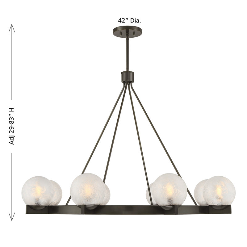 Lustre 8 lumières en bronze Darien, Bronze