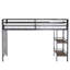 Lit mezzanine simple en métal avec tablette - solution peu encombrante pour la structure de la chambre à coucher, tablette à cadre sécuritaire, garde-corps, bruit,