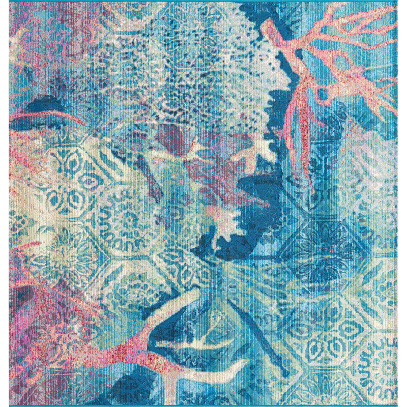 Tapis d'extérieur moderne Multi_Unique Loom, Carré 6 pi