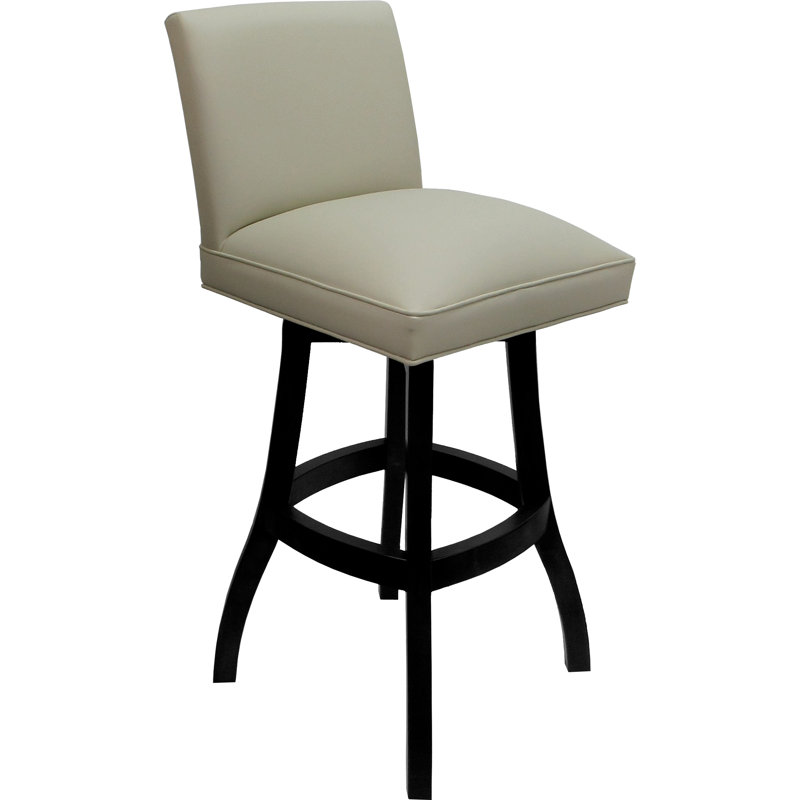 Tabouret de bar pivotant en bois sur base en S, Noir, noir, noir, noir, Noyer foncé, Counter Stool (26" Seat Height)