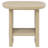 Oak Coastal Square End Side Table with Shelf