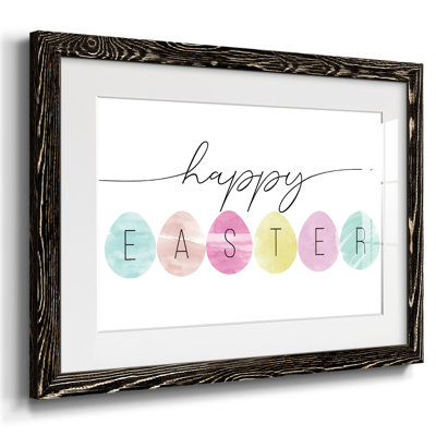 Happy Easter - Matted and Framed Under Acrylic Glass, Large Living Room Wall Art