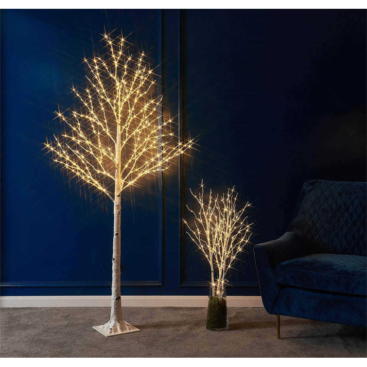 The Holiday Aisle® Birch 48' Traditional Christmas Tree with LED Lights and Remote  Control, Christmas Tree