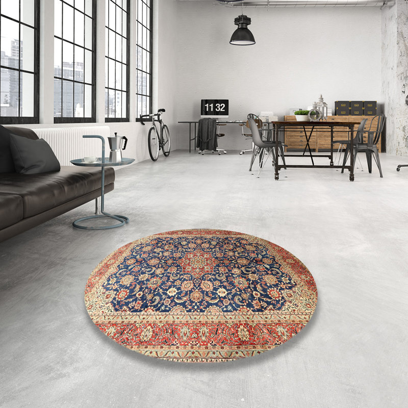 Tapis oriental rouge / brun Fraya, Rond 7 pi