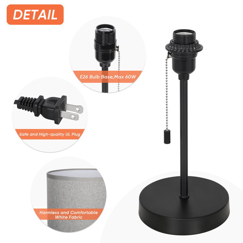 Metal Table Lamp, Gray