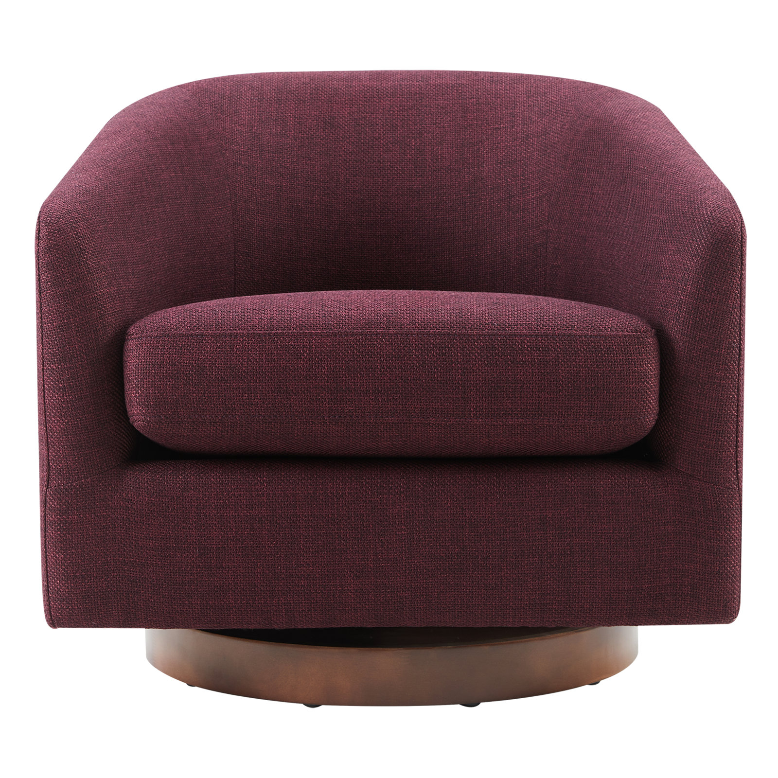 Bennett Swivel Barrel Chair, Luna Merlot Textured