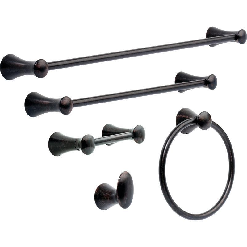 Lahara Single Towel Hook Bath Hardware Accessory, Venetian Bronze