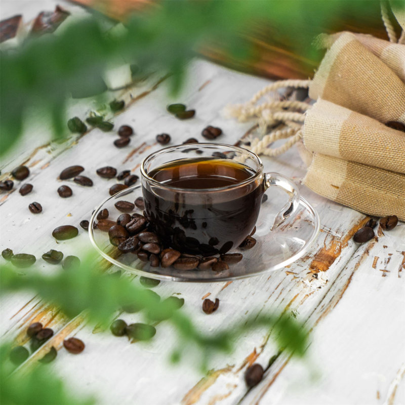 Glass Espresso Cup and Saucer