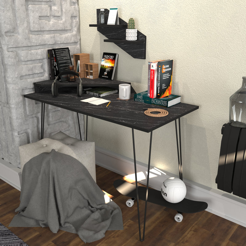 Berno 47" Computer Desk, Bendire/Black