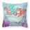 Coussin décoratif intérieur/extérieur en aquarelle de bain et écureuil
