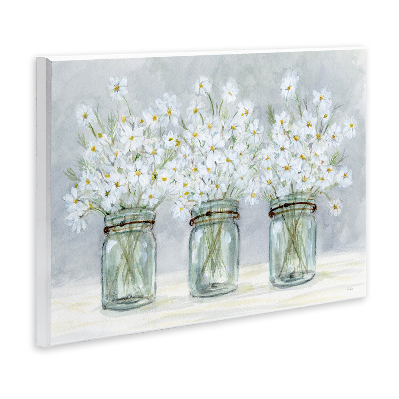 «Daisies In Jars», art mural sur plaque par Patti Bishop, H 10 po x l 15 po
