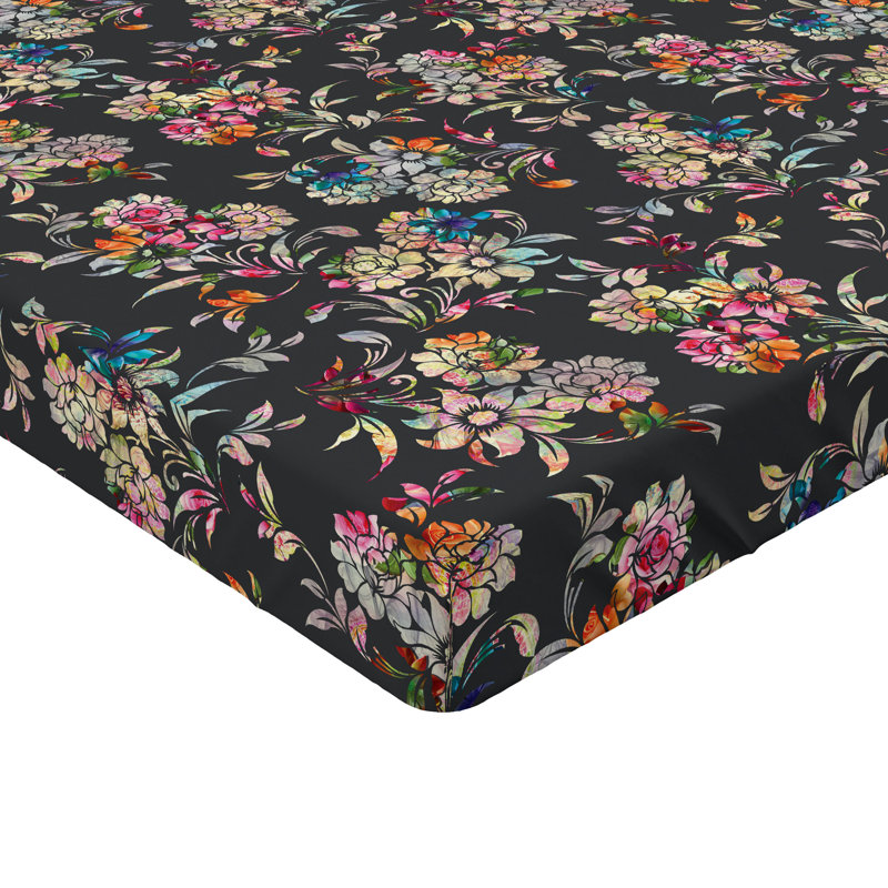 Drap-housse Ambesonne, Drap-housse grand, Taupe foncé, multicolore / floral