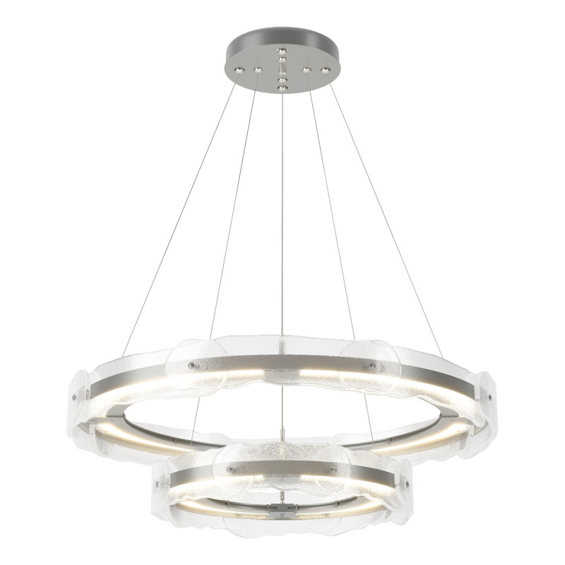 Solstice Tiered Geometric Pendant, Vintage Platinum