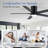 Jayceyon 52'' Large Flush Mount Ceiling Fan With Led Lights and Remote, Quiet Reversible DC Motor, 5 wood Blades Low Profile, Timer, for Indoor/Covered Outdoor Use-1852175517