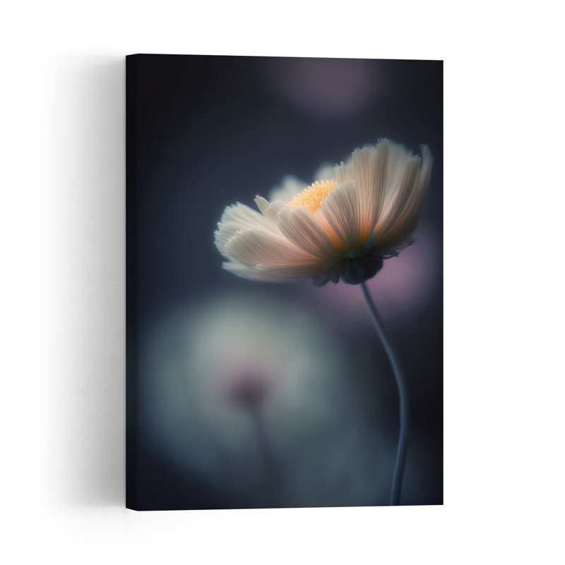 Fleur éthérée - Affiche murale contemporaine et onirique représentant une fleur éthérée et naturelle, 24" H x 16" W