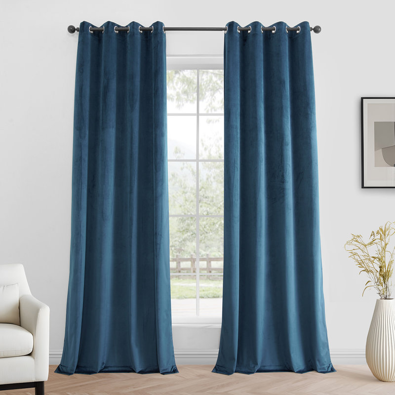 Simply Velvet Grommet Room Darkening Curtains for Bedroom & Living Room Curtains Pair (2 Panels)