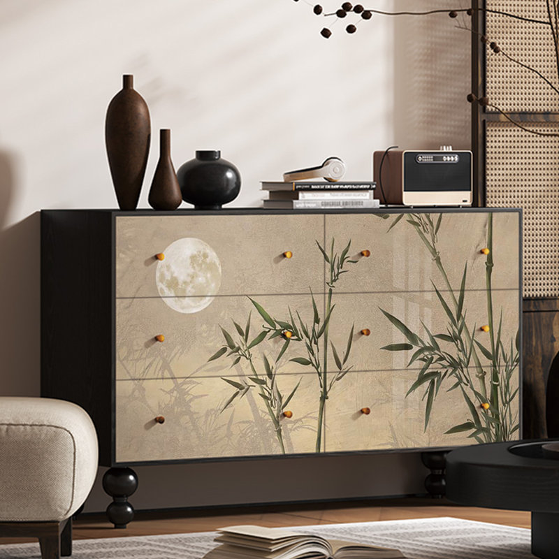 Solid Wood Six-Drawer Storage Cabinet
