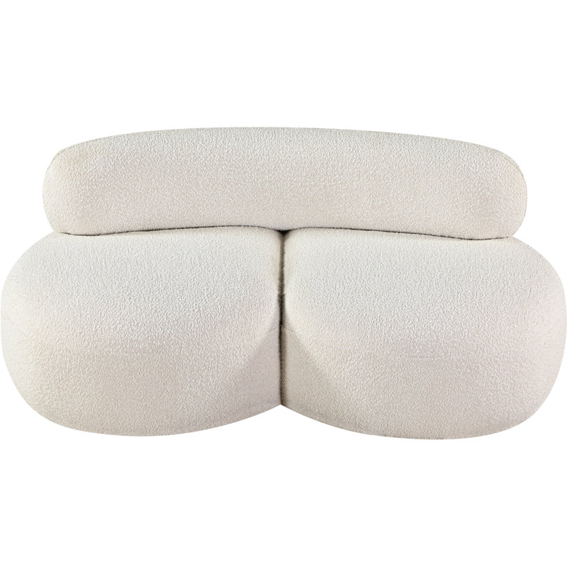 Isia Upholstered 65'' Loveseat, Cream Boucle Fabric