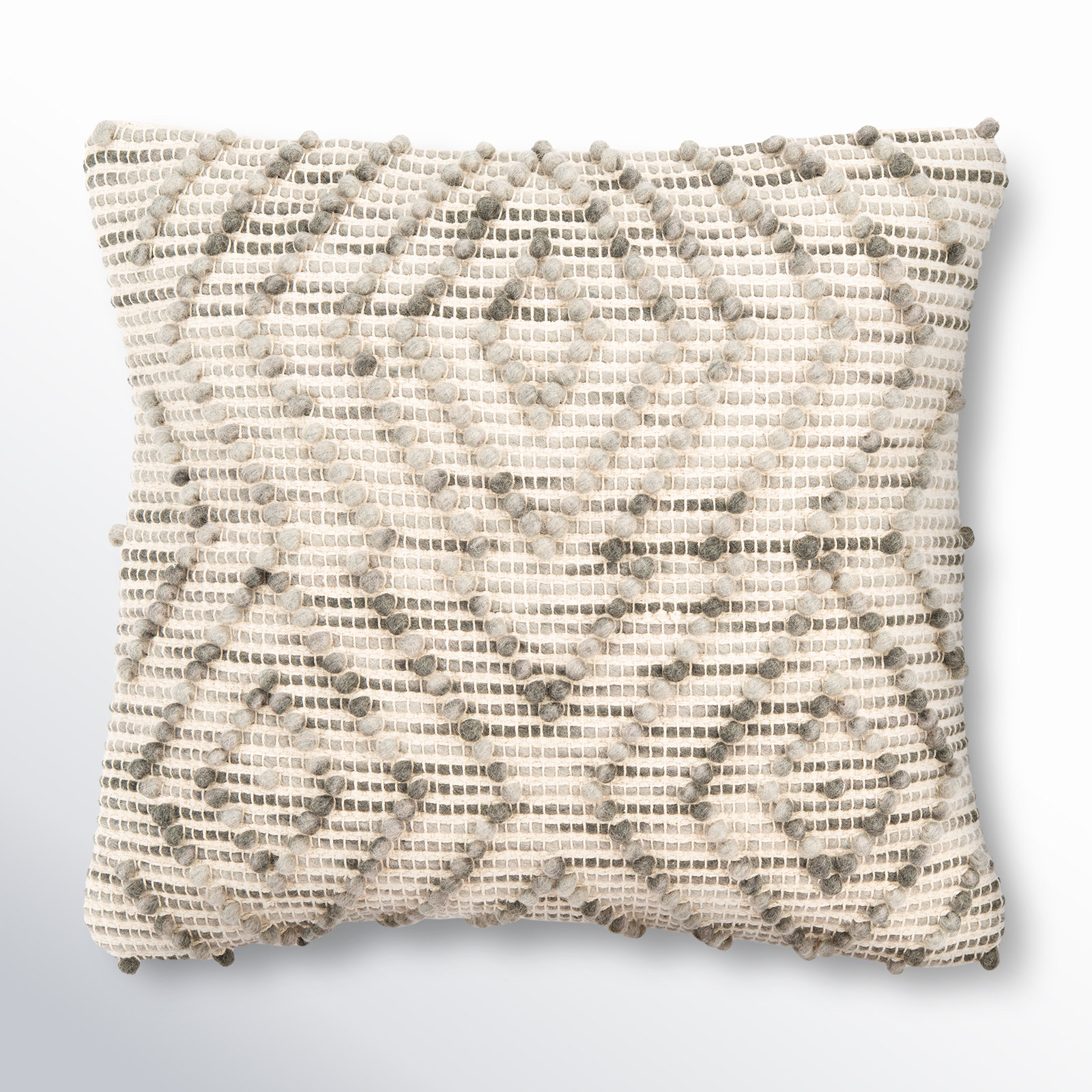 Cait 20" x 20" Embroidered Throw Pillow, Grey