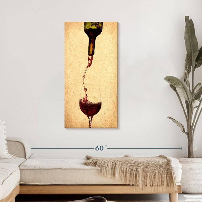 «Versing Wine», reproduction sur toile, H 42 po x l 21 po x P 1,25 po