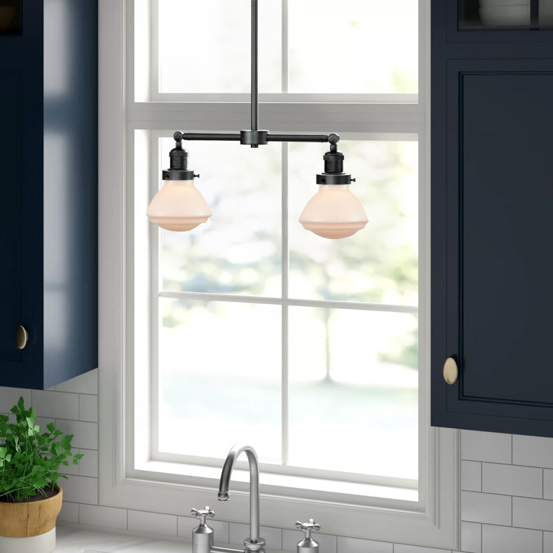 Chesterville 2 - Light Kitchen Island Pendant, Antique Brass, Matte White