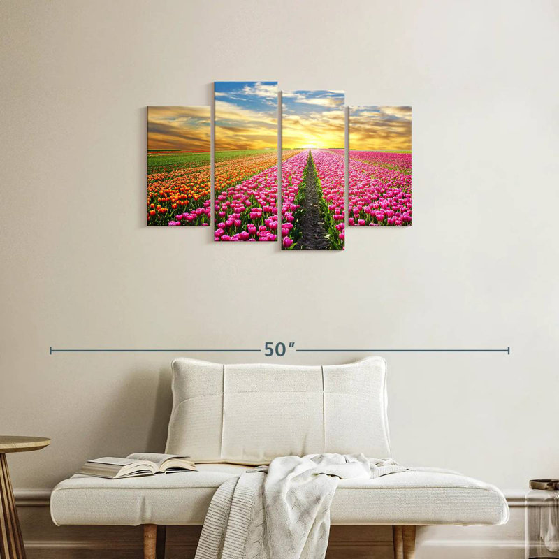Champ de tulipes, H 22 po x l 36 po