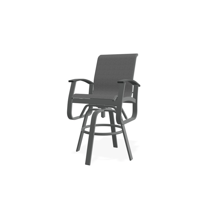 Fauteuil pivotant à hauteur de barre en aluminium Belle Isle Sling, Graphite, James