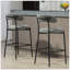 Tabouret de bar 26 po à hauteur de comptoir avec tabouret de bar et housse en tissu noir avec revêtement thermolaqué et repose-pieds-185588297