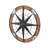 Metal Compass Sign Home Wall Decor with Wood Frame